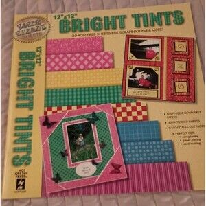 Bright Tints BookScrapbook Paper  12x12 Paper 24 Sheets
